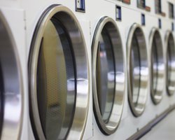 laundromat machine washer line with closed doors